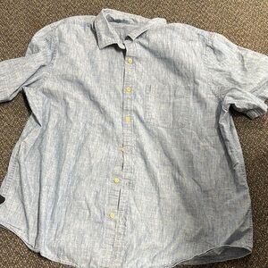 Old navy chambray everyday button down shirt xxl // 050766